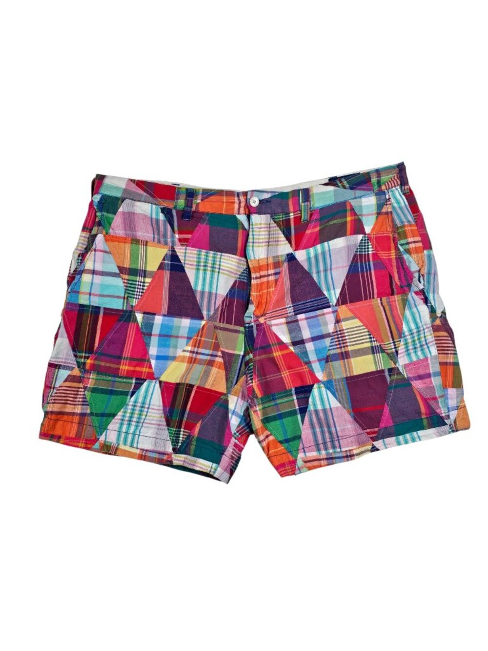 Polo Ralph Lauren Country Patchwork Madras Shorts Size 38 Multi Aztec Plaid
